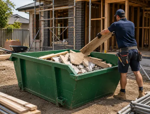 Skip bin hire for builders and tradies managing construction and renovation waste